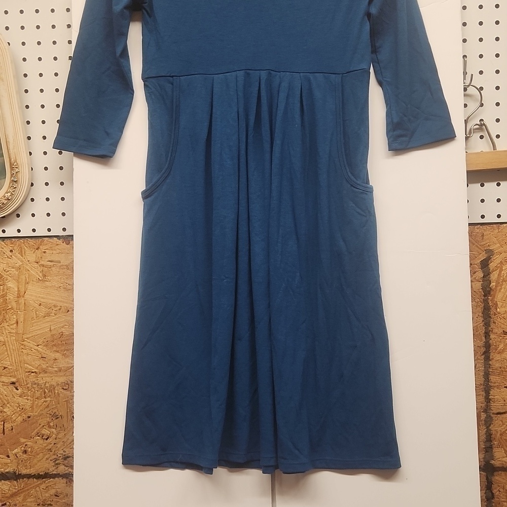 Zenana Premium long sleeve dress teal NWOT - Picture 2 of 6